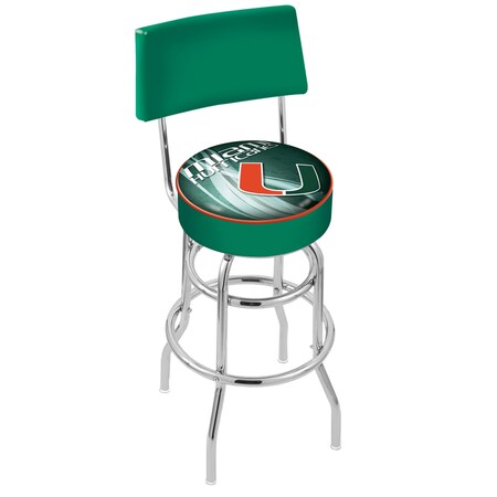 Holland Bar Stool Co 25" Chrome 2-Ring Miami (FL) Swivel Bar Stool, Back L7C425Mia-FL-D2